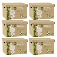 6pc Marbig Standard Archive Documents/Files Storage Cardboard Box Moving w/ Lid