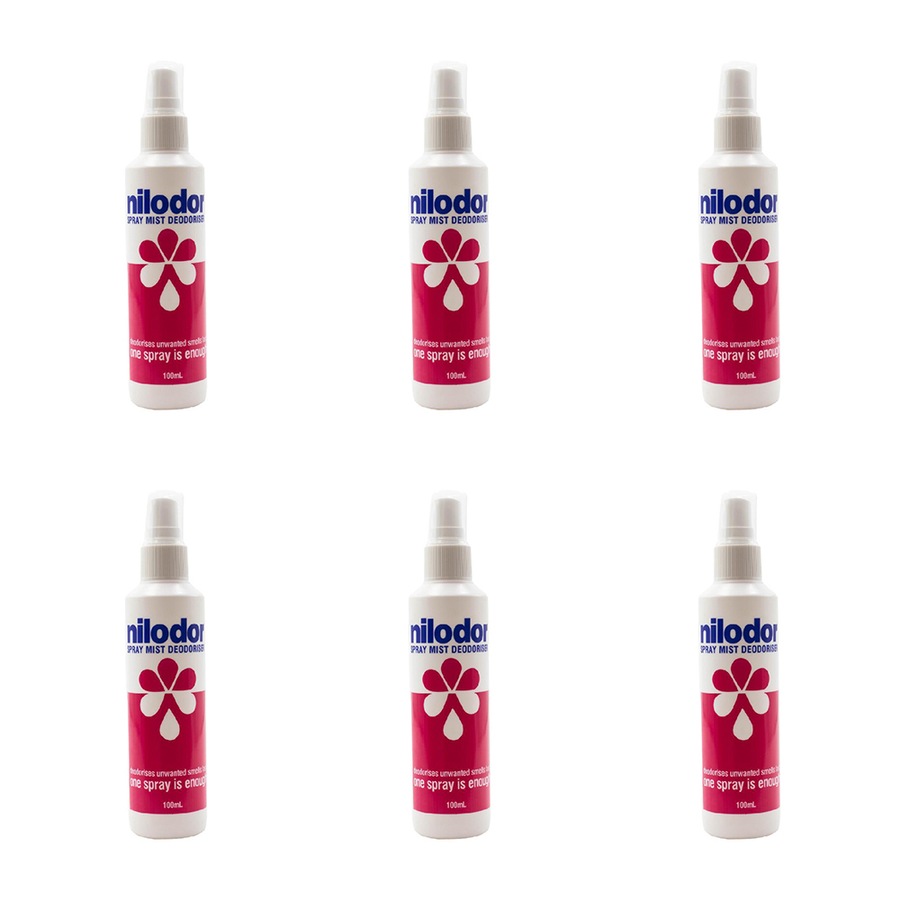 6x Nilodor Home/Room Air Freshener Spray Mist Deodoriser Odour Eliminator 100ml