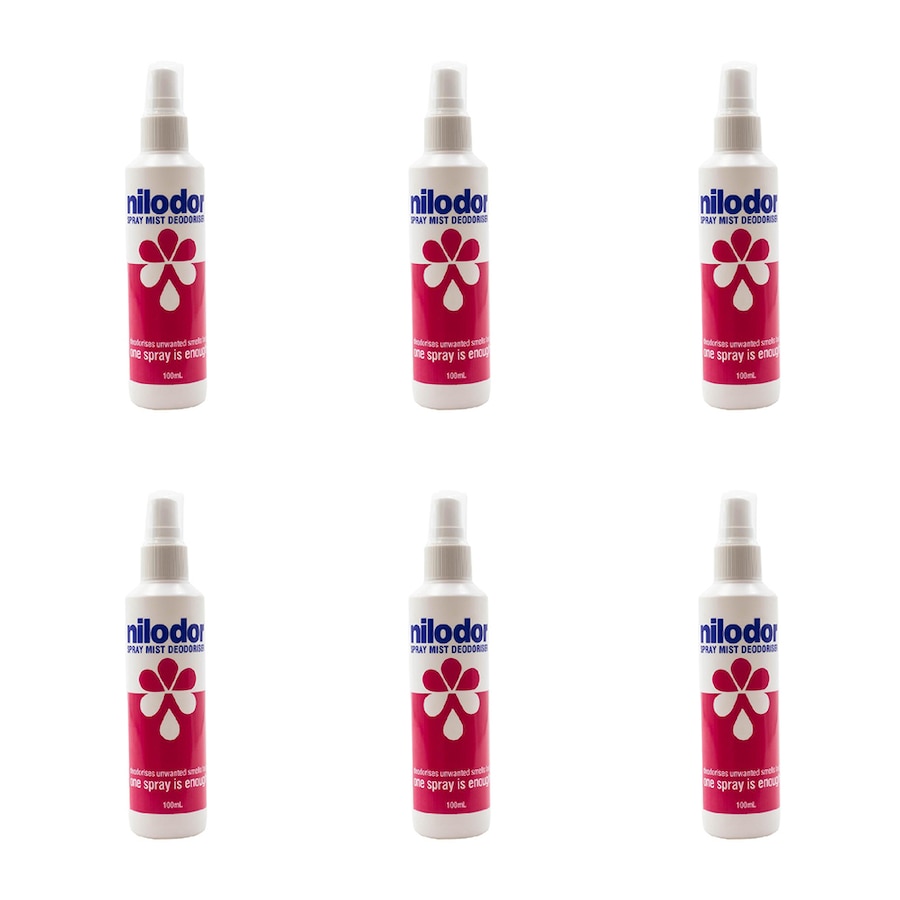 6x Nilodor Home/Room Air Freshener Spray Mist Deodoriser Odour Eliminator 100ml