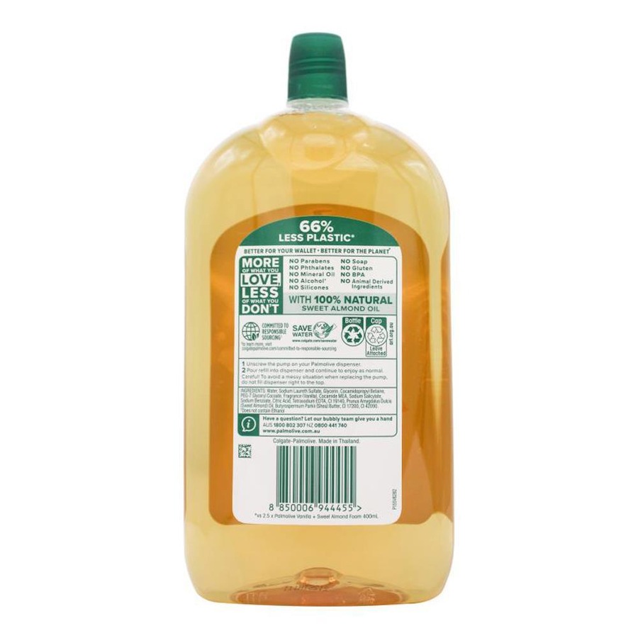 6x Palmolive 1L Foaming Hand Wash Refill Cleaning Soap Vanilla & Sweet Almond