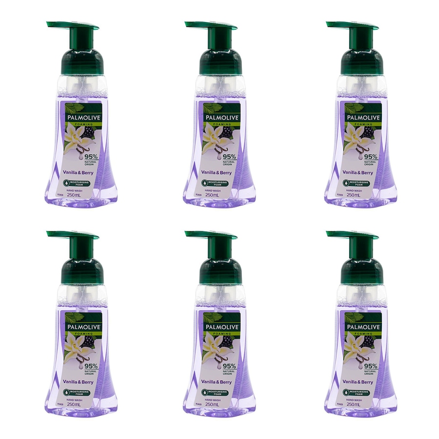 6x Palmolive 250ml Foaming Hand Wash Soap Pump Nourishing Vanilla & Wild Berries