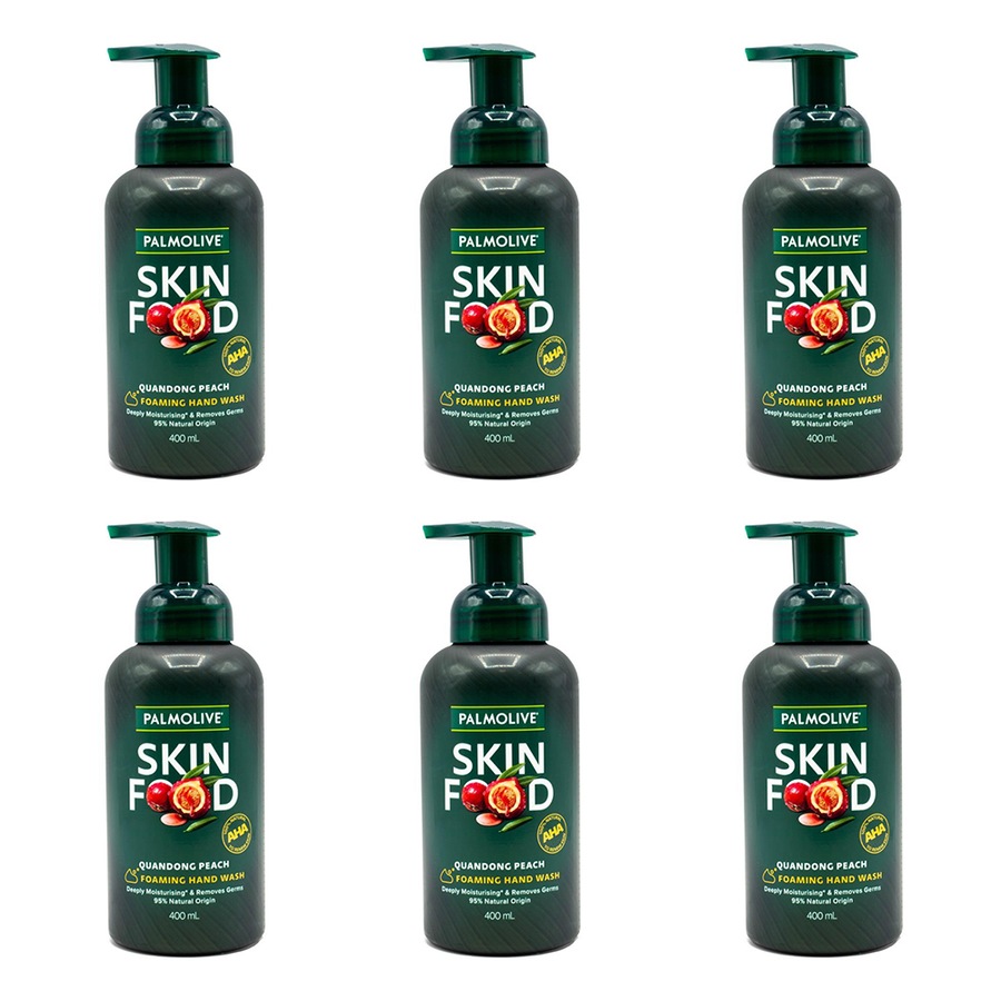 6x Palmolive 400ml Foaming Hand Wash Natural Liquid Soap Skin Quandong Peach