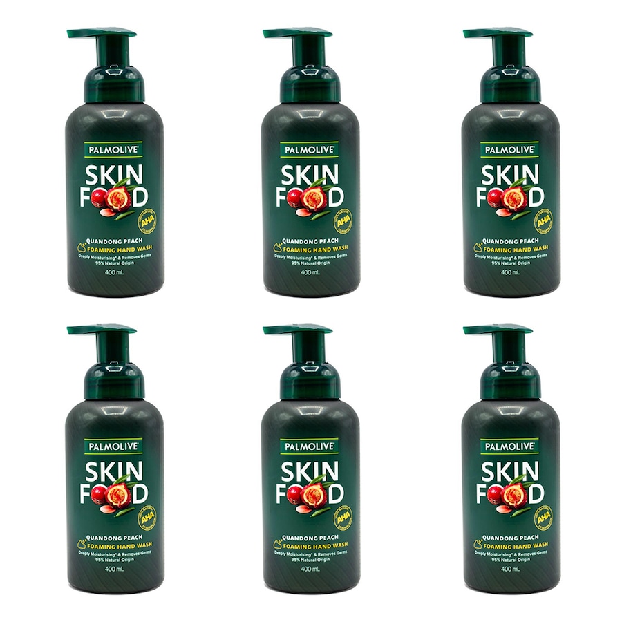 6x Palmolive 400ml Foaming Hand Wash Natural Liquid Soap Skin Quandong Peach