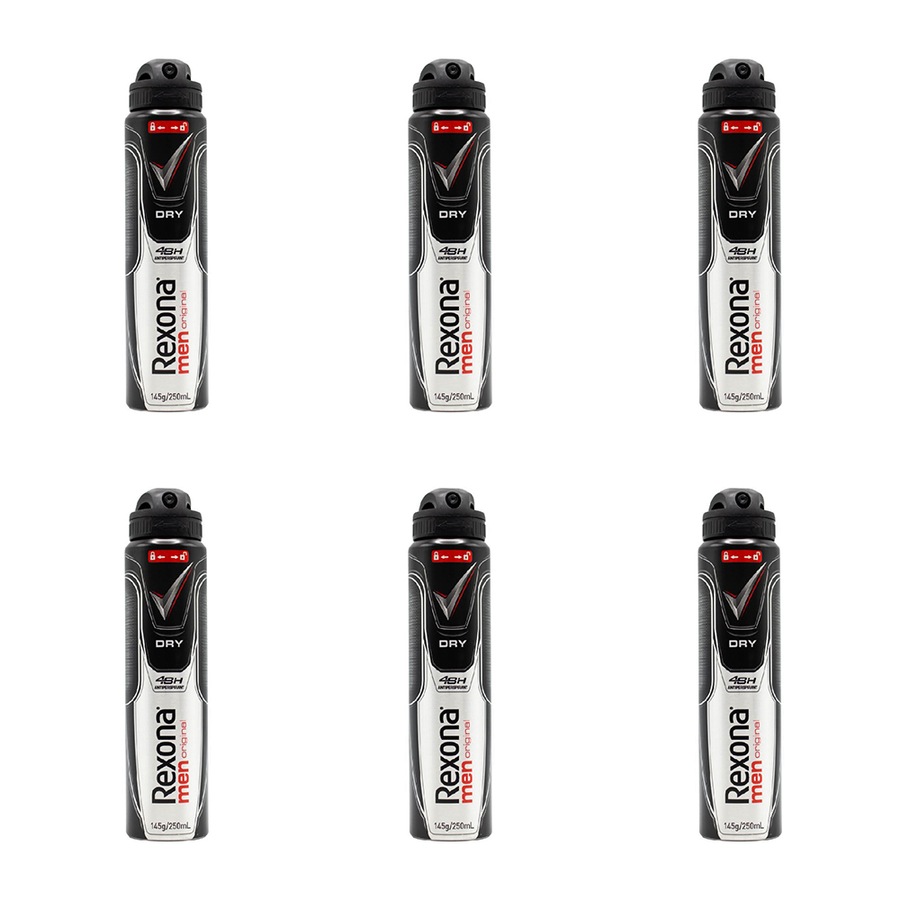 6x Rexona 145G Deodorant Men Original Antiperspirant 48h Protection Bodyspray