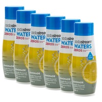 6x SodaStream Zeros Lemonade 440ml/Sparkling Soda Water Syrup Mix - Low Sugar