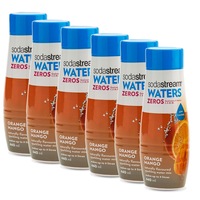 6x SodaStream Zeros Orange Mango 440ml/Sparkling Soda Water Syrup Mix/Low Sugar