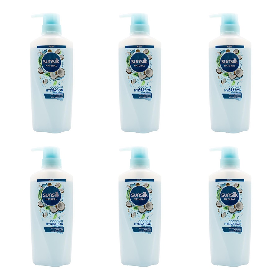 6x Sunsilk 450ml Women Soft & Nourishing Hair Care Shampoo Coconut Hydration