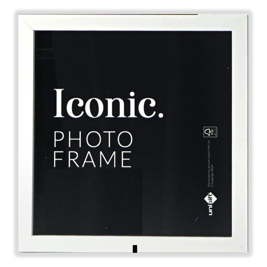 6x Unigift 30x30cm Iconic MDF Glass Photo Frame Picture Holder Home Decor White