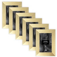 6x Unigift Noosa 10x15cm MDF/Glass Picture/Photo Frame Wall Hanging Display Gold