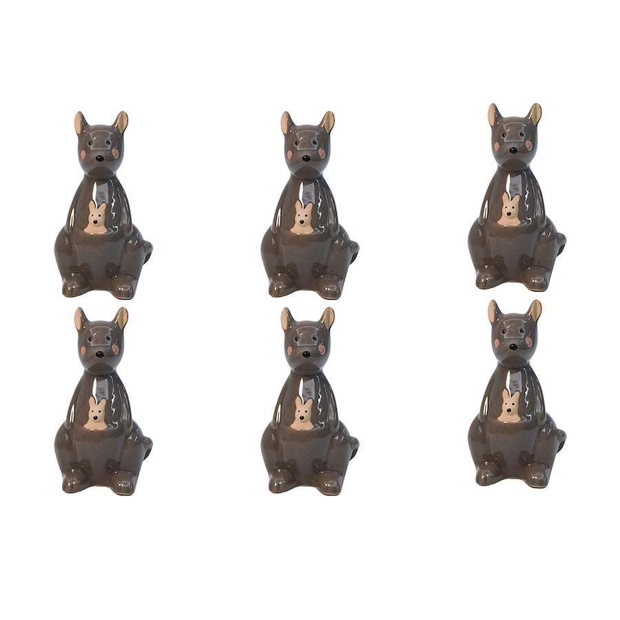 6x Urban Kangaroo Pot Hanger Grey 10cm Home Decorative Outdoor Garden Decor