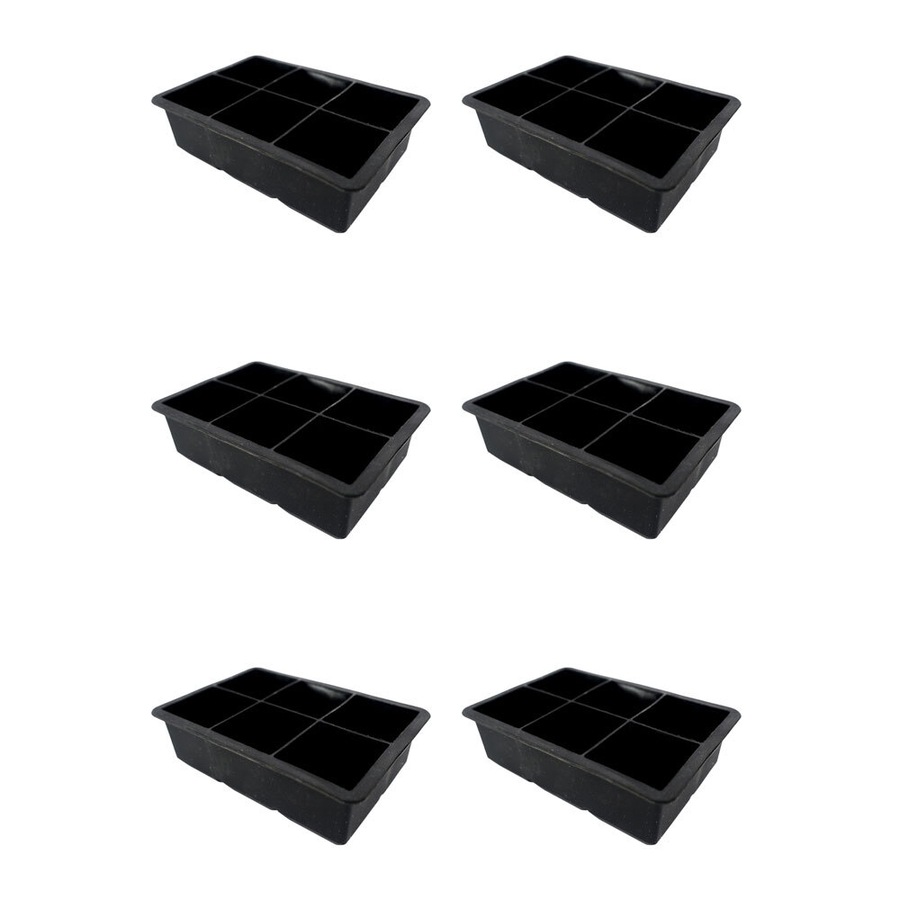 6x Urban Kitchen Square Silicone Ice Tray 6 Cubes w/ Easy Release 16.5x11.5cm