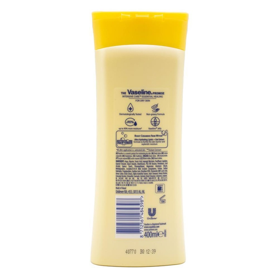 6x Vaseline 400ml Intensive Care Body Lotion Essential Healing For Dry Skin
