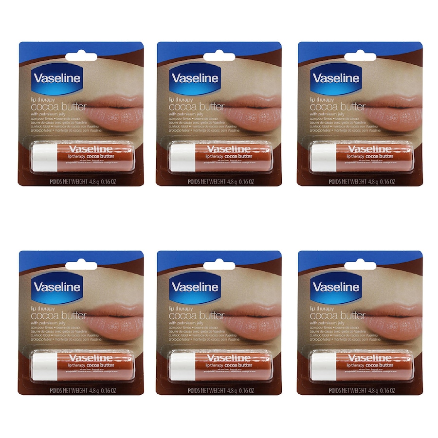 6x Vaseline Lip Therapy 4.8g Cocoa Butter w/ Petroleum Jelly Moisturiser Stick