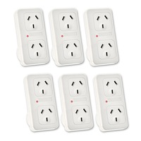 6x Sansai Vertical Up Powerpoint Double Adaptor/Outlet Power Board Splitter/AU