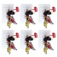 6x PRO2 White Wall Plate/Brush Outlet Cover For Cable Lead Management/Organiser