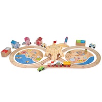 70pc Bigjigs Rail Coastal Clean Up Train Kids/Children Fun Wooden Toy Set 3y+