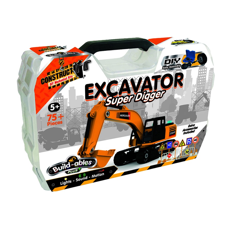 Buy 75pc Construct IT Buildables Excavator DIY Assembly Toy Set w/ Case ...