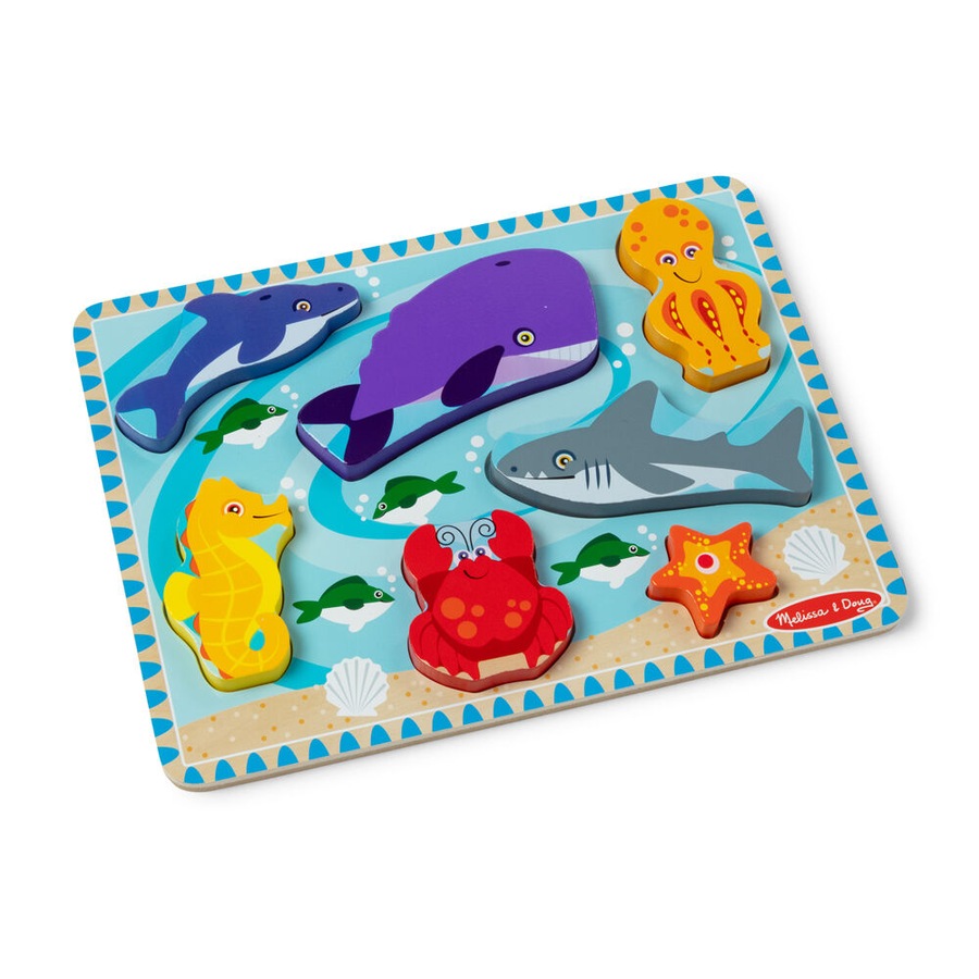 7pc Melissa & Doug Sea Life Chunky Puzzle 30x23cm Kids Activity Toy 2y+