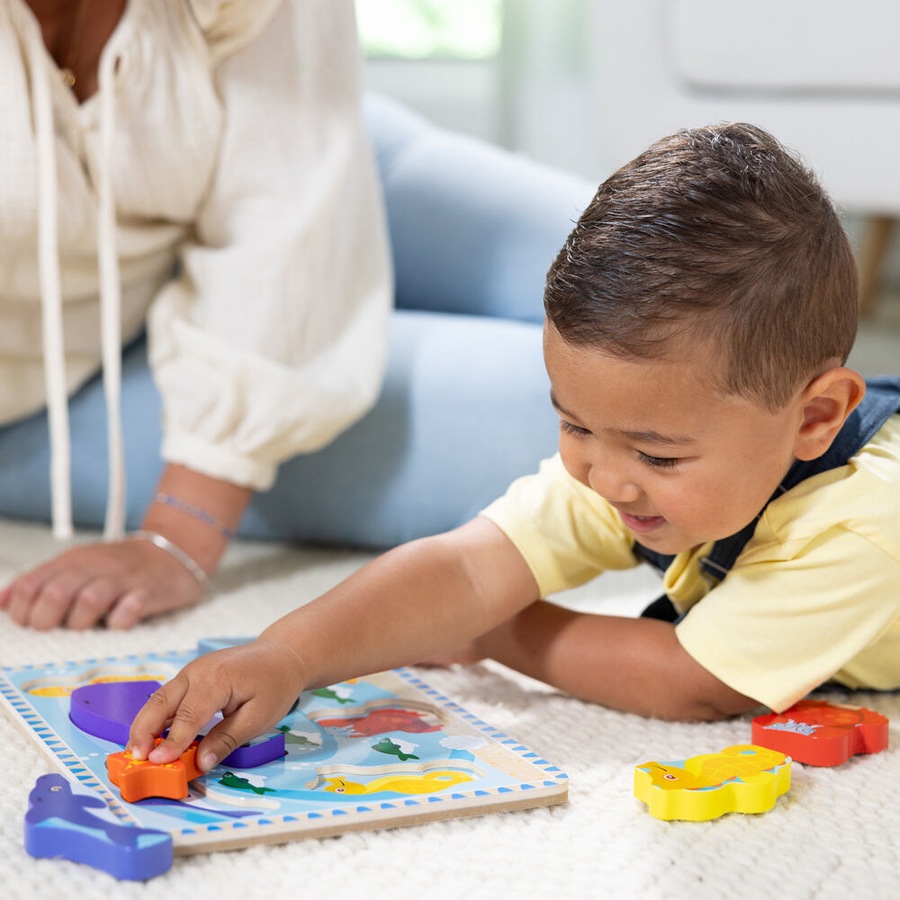 7pc Melissa & Doug Sea Life Chunky Puzzle 30x23cm Kids Activity Toy 2y+