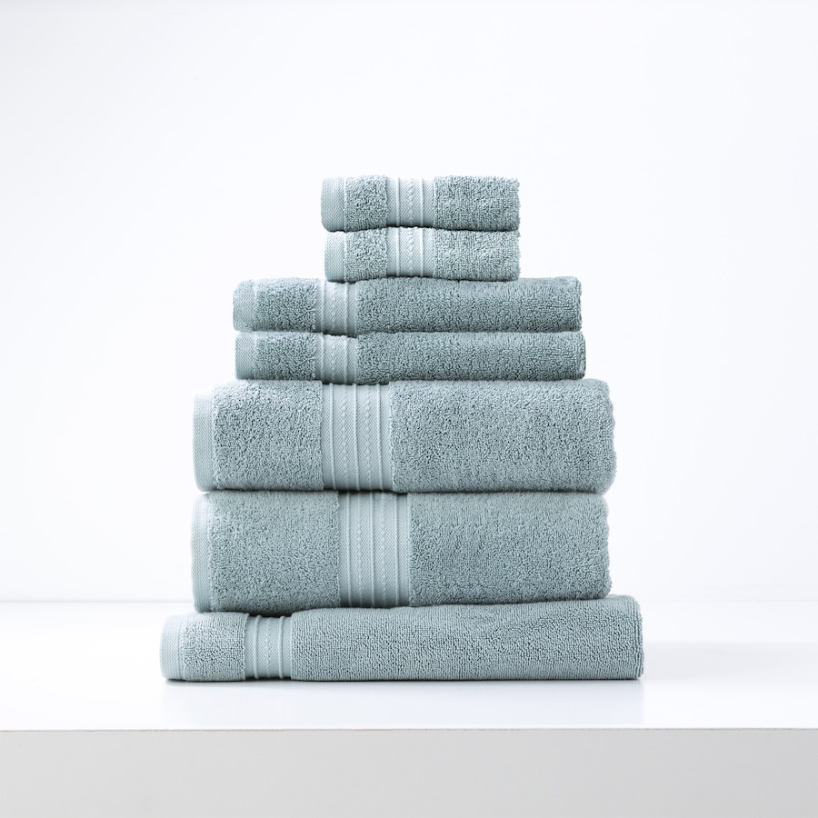 7pc Renee Taylor Brentwood Bath/Hand Towel Set 650GSM Low Twist Cotton Gray Mist