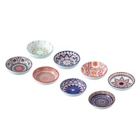 8 x Lemon & Lime Moroccan Deco 10cm Ceramic Pinch Bowl Sauce Container Assorted