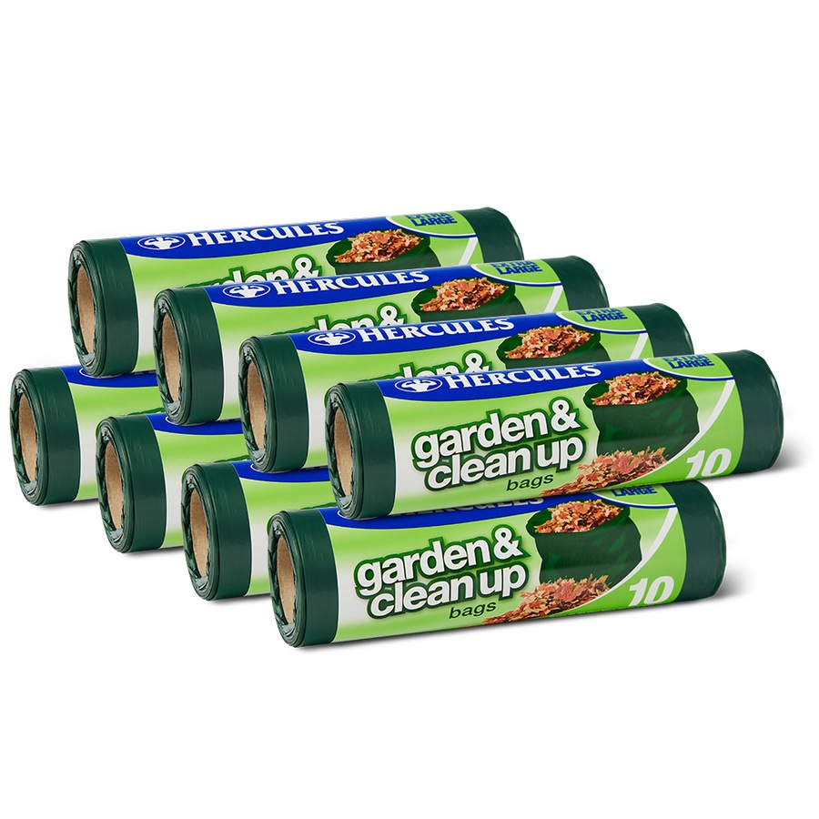 80pc Hercules Garden Green Waste Clean Up Bags 90L Rubbish Trash Bin Plastic Bag