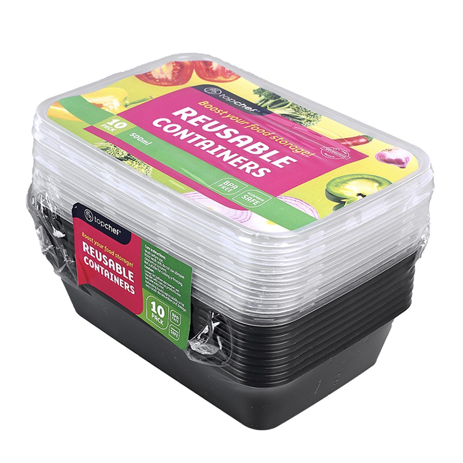 Buy 80pc Topchef 500ml Rectangular BPA Free Reusable Food Container Box ...