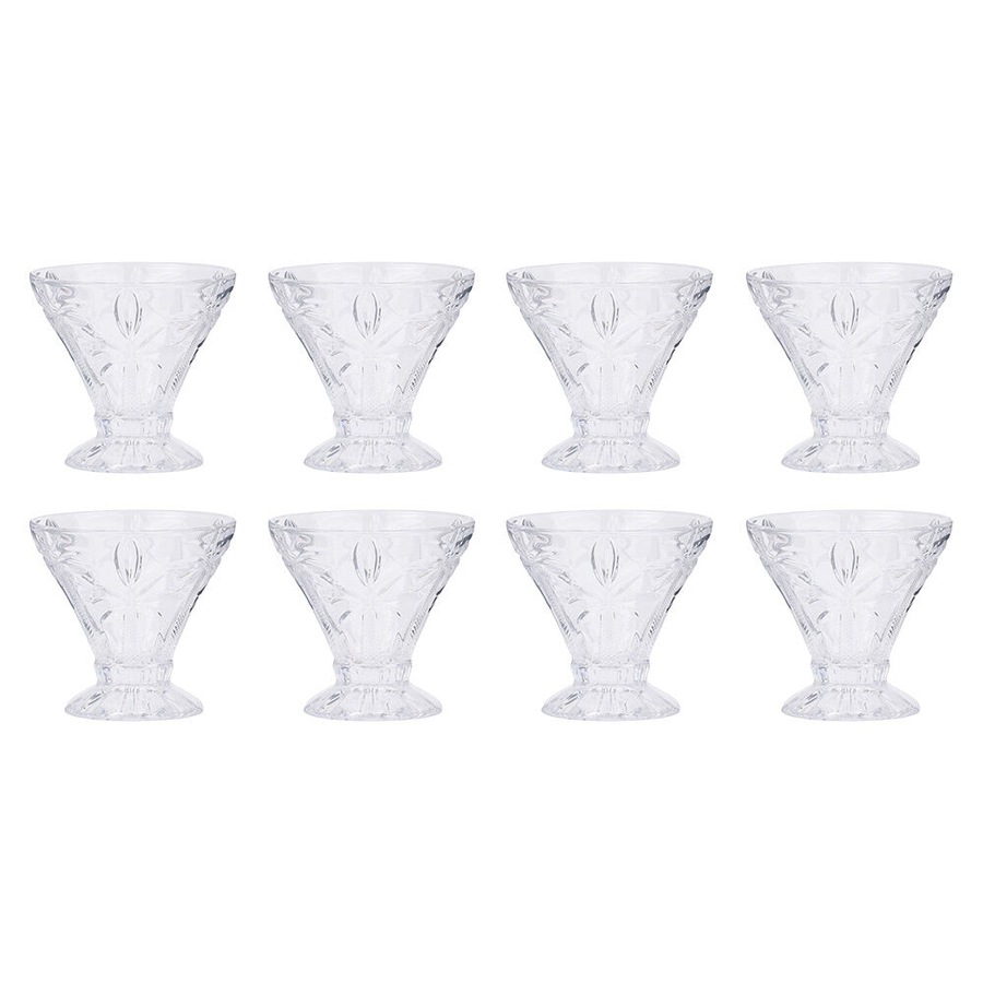 8pc Annabel Trends Cocktail Glass Palm Tree 270ml Wine Cup Set Barware Clear