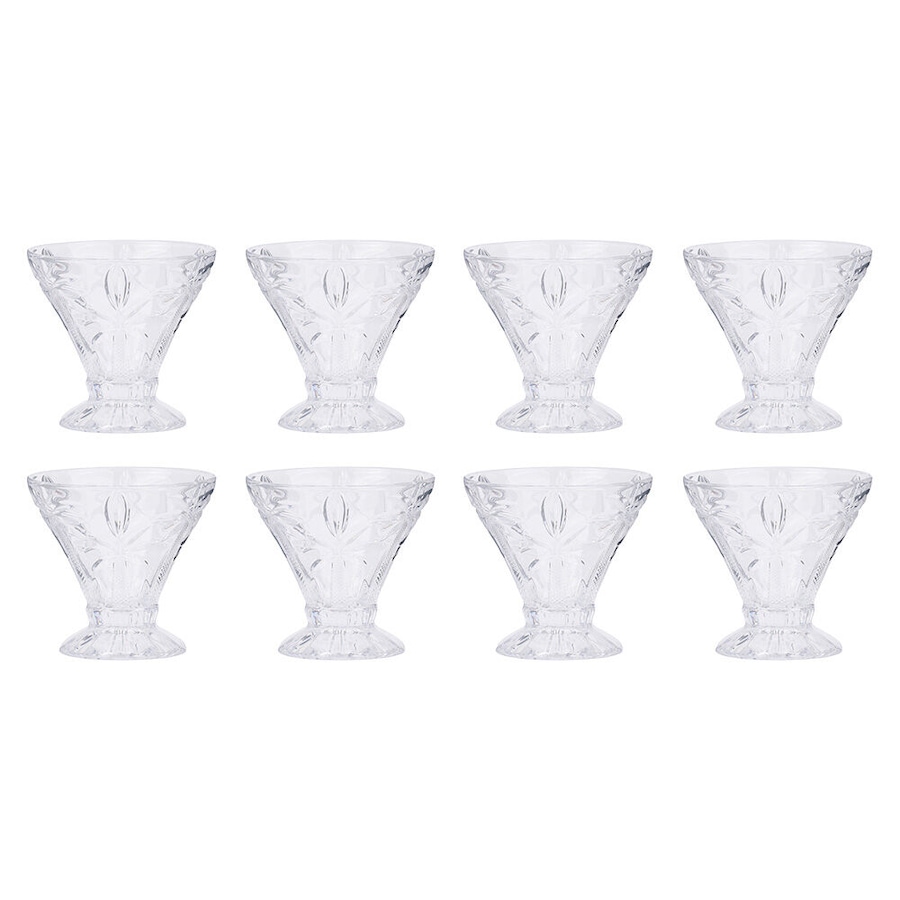 8pc Annabel Trends Cocktail Glass Palm Tree 270ml Wine Cup Set Barware Clear