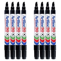 8pc Artline 90 Permanent Marker Office/School 2-5mm Line Width Chisel Nib Black