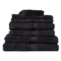 8pc Canningvale Royal Splendour Home Decor Bathroom Bath Towel Set Black
