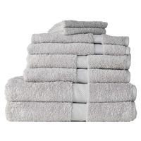 8pc Canningvale Royal Splendour Home Decor Bathroom Bath Towel Set Silver