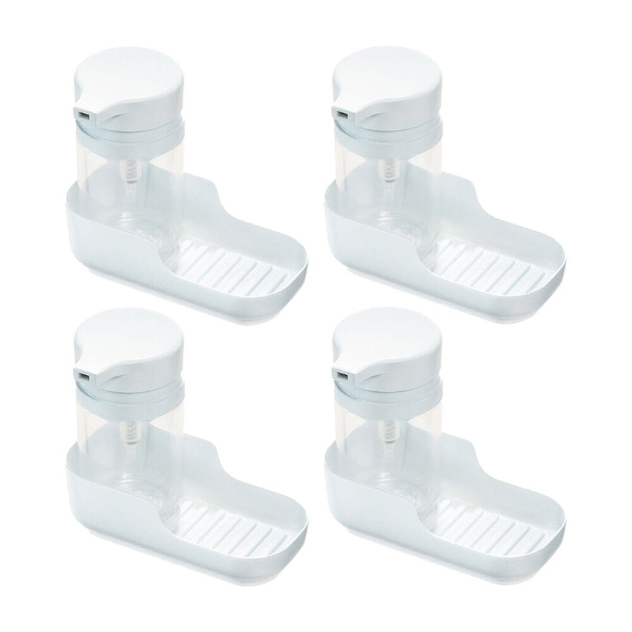 8pc iDesign Classic Plastic Soap Pump & Tray Kitchen Caddy 17.5cm White