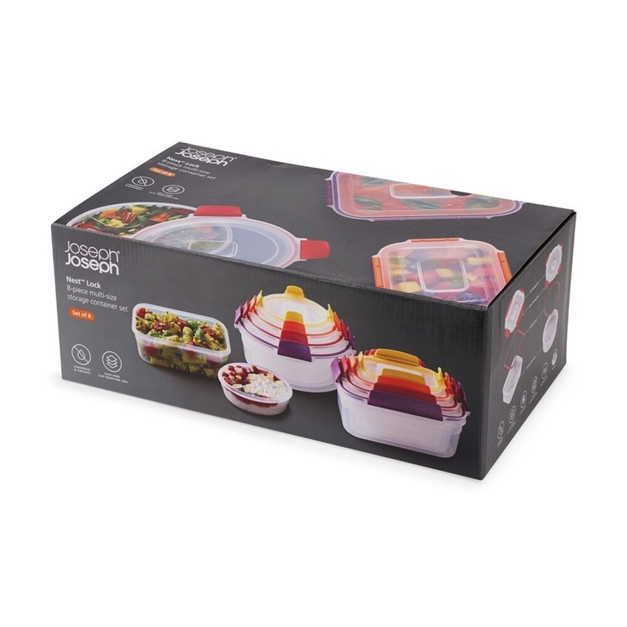 8pc Joseph Nest Lock Airtight Food Storage Container Set Multicolour