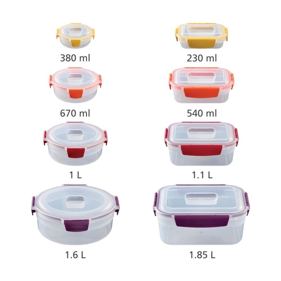 8pc Joseph Nest Lock Airtight Food Storage Container Set Multicolour