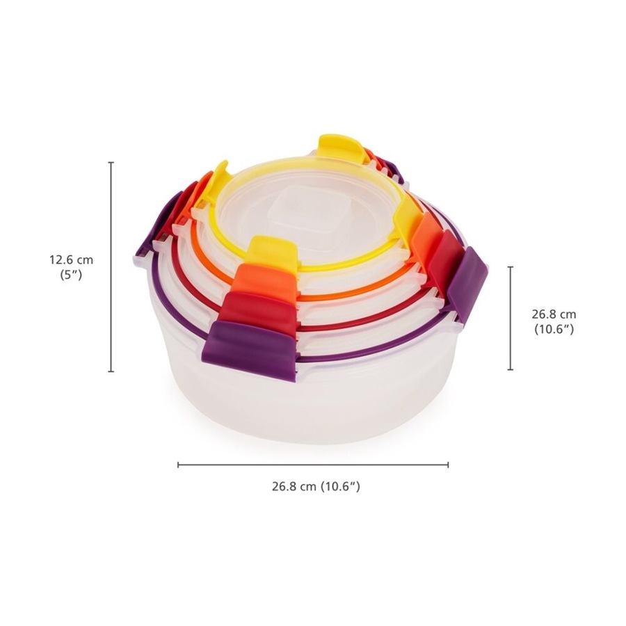 8pc Joseph Nest Lock Airtight Food Storage Container Set Multicolour