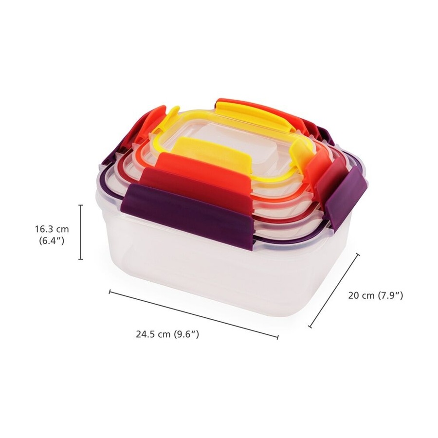 8pc Joseph Nest Lock Airtight Food Storage Container Set Multicolour