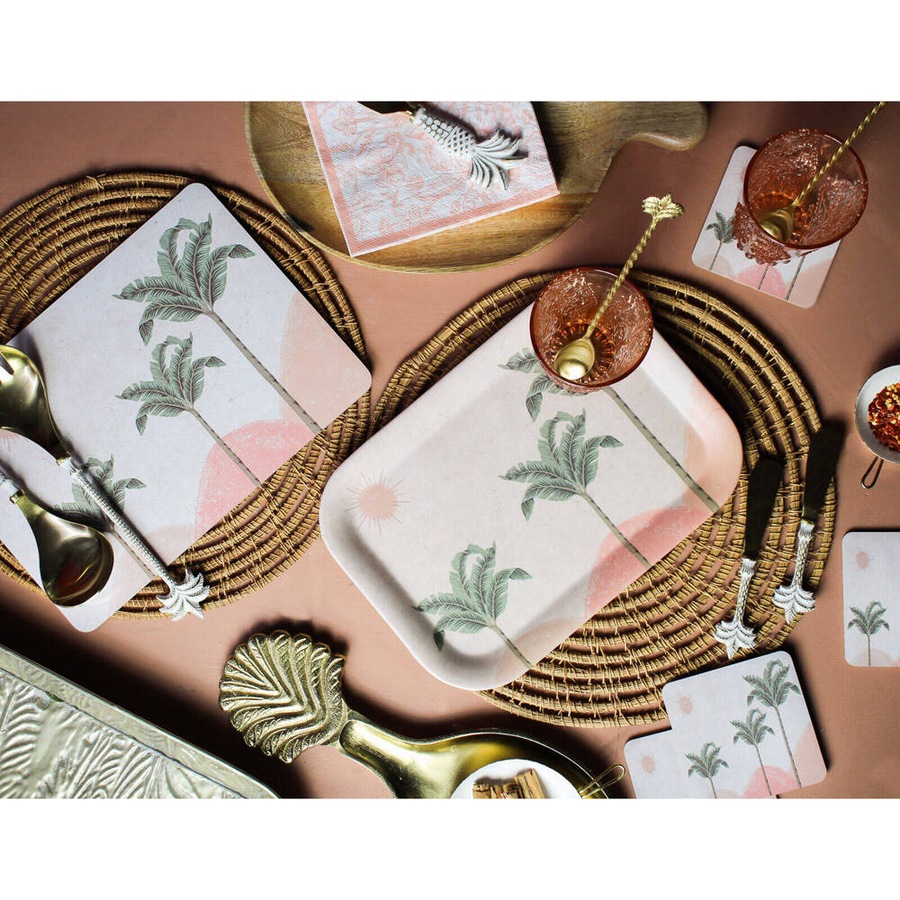 8pc LVD MDF Placemats Rectangle Home/Kitchen Table Decor 30x21.5 Havana Palm