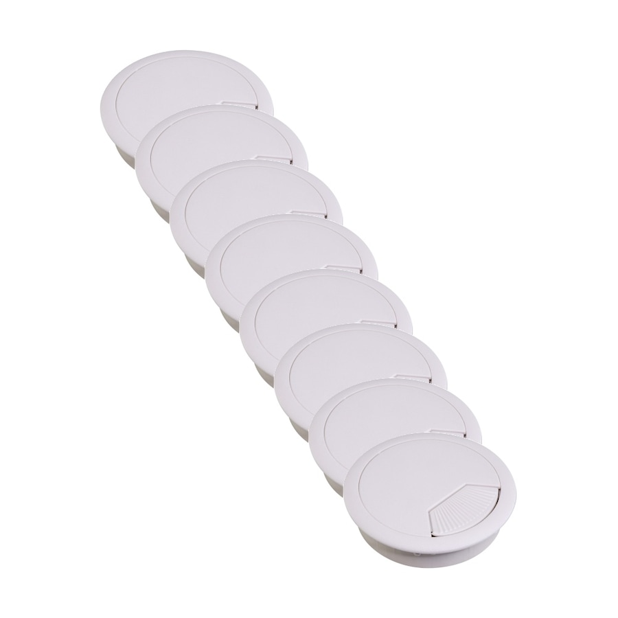 8PK 60mm Round Desk Grommet White Plastic Cable Management Electrical Wire