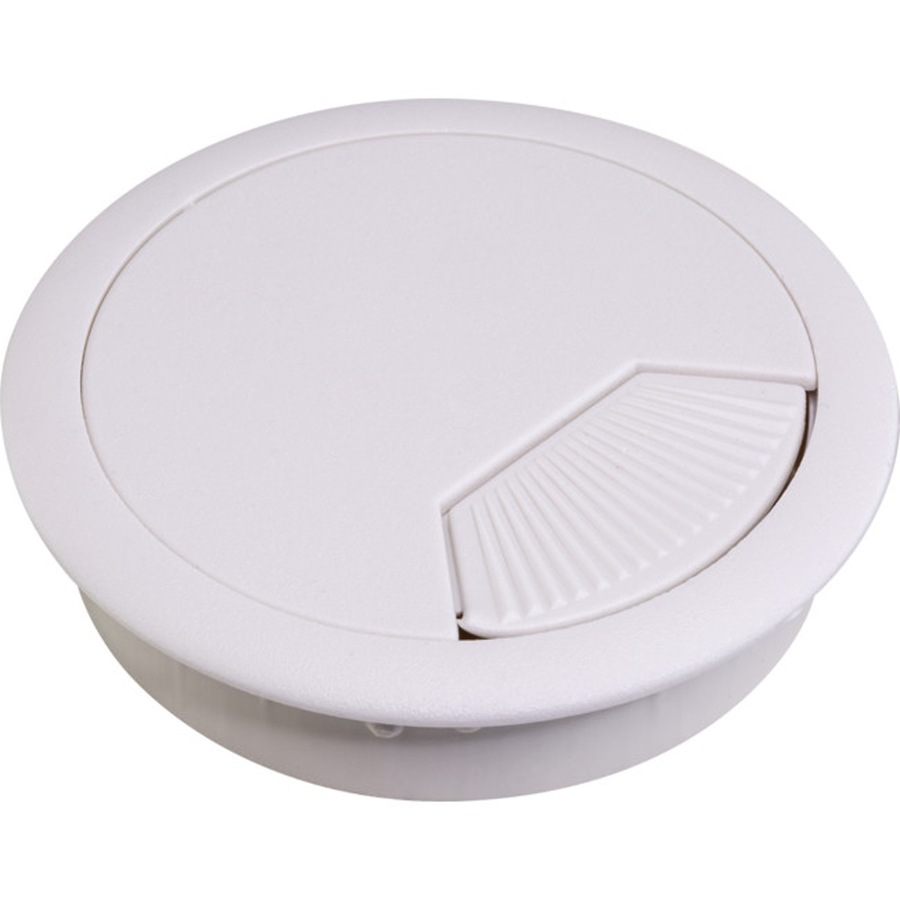 8PK 60mm Round Desk Grommet White Plastic Cable Management Electrical Wire