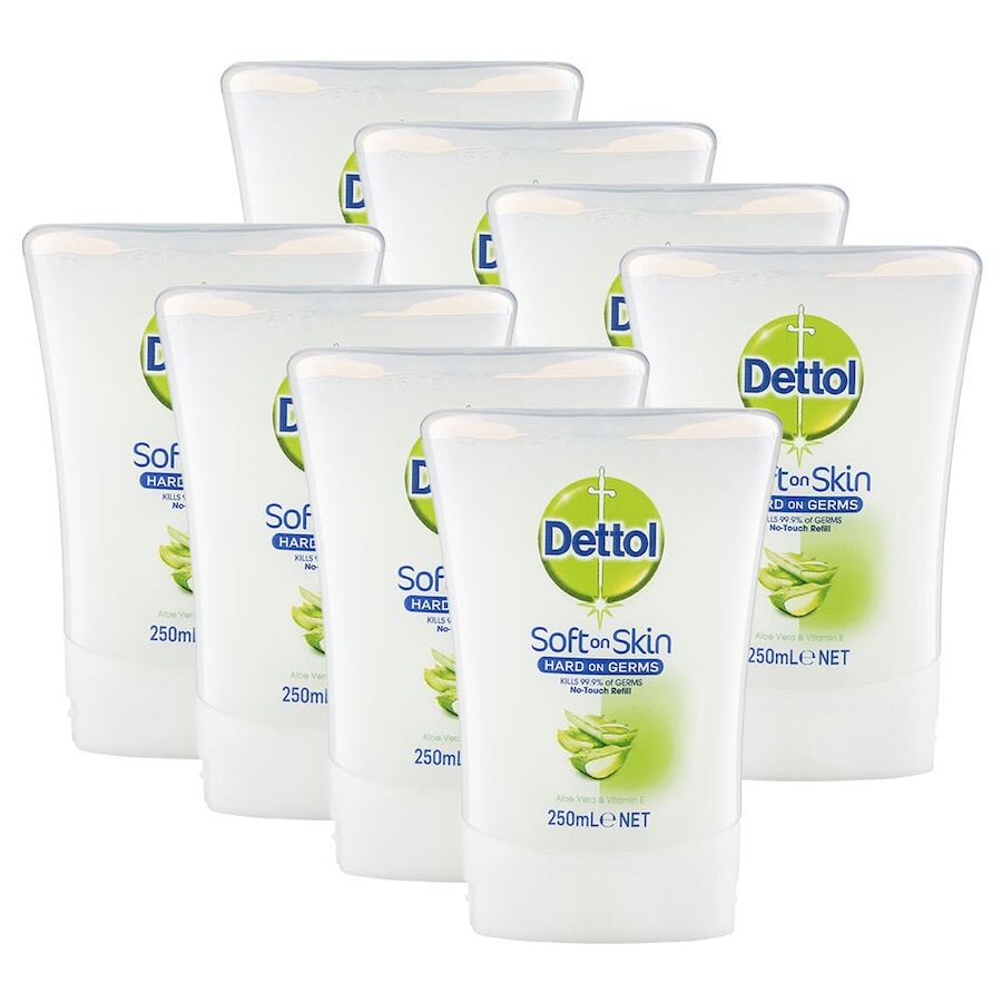 8PK Dettol No-Touch 250ml Hand Wash Refill f/ Dispenser Aloe Vera/Vitamin E