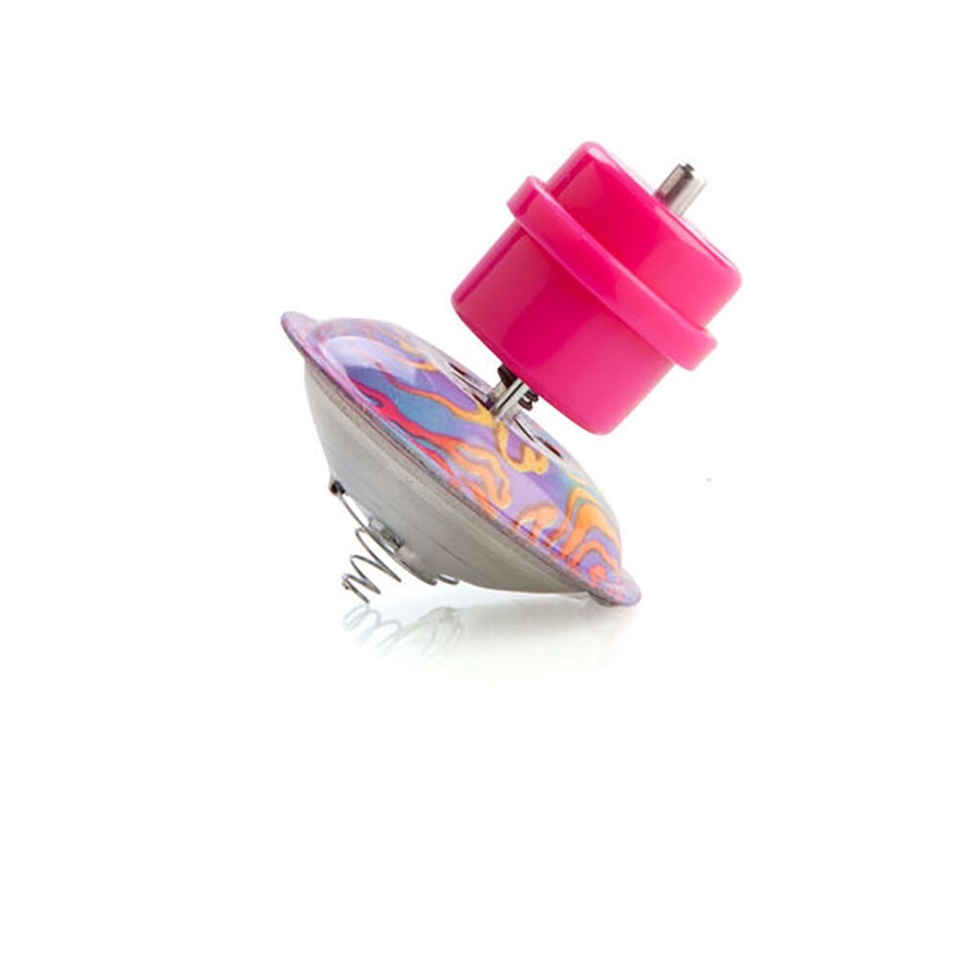 8PK MDI Metal Hopping Spinning Top Classic Retro Desk Toy Display Kids 3.6x5.6cm