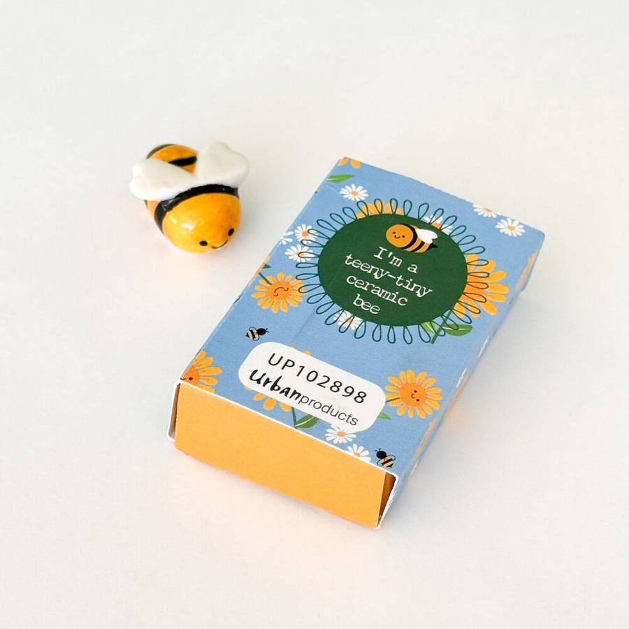 8PK Urban Bee Cause Matchbox Memory Gift Keepsake Figurine 5cm Blue
