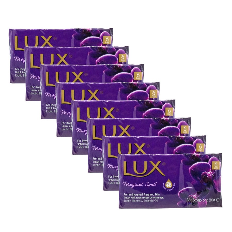 8x 6pc Lux 80g Bar Soap Magical Spell Exotic Blooms & Essential Oils Scented