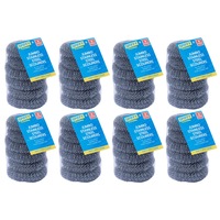 8x 6PK Spiffy 11cm Jumbo Heavy Duty Stainless Steel Dishwashing Scourers Scrub
