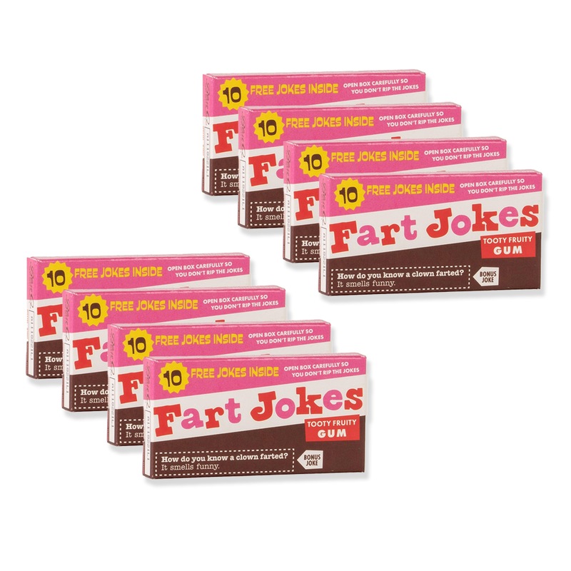 Buy 8x 8pc Blue Q Fart Jokes Flavoured Chewing Gum Fruit Candy Coated Confectionery MyDeal