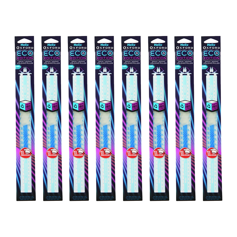 Buy 8x Helix Oxford Cyber Eco Edition Easy Storage Metric 30cm Folding ...