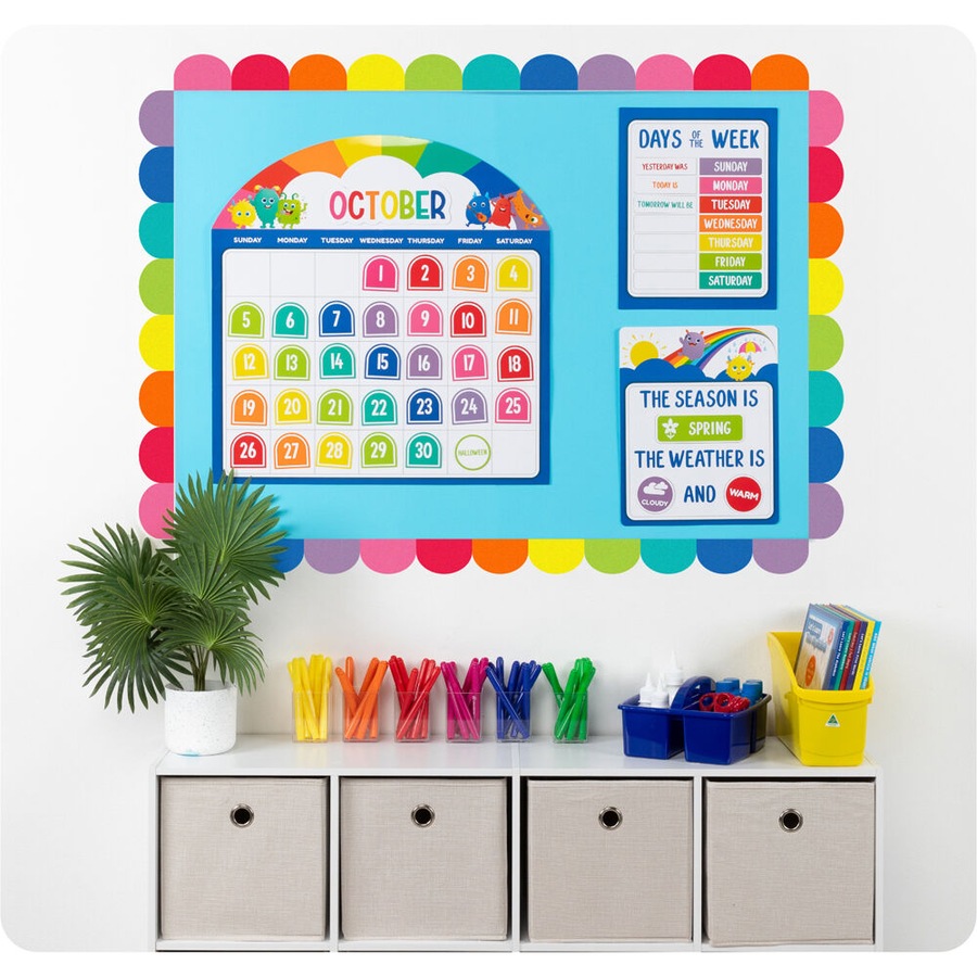 Buy 93pc Learning Can Be Fun Calendar Bulletin Board Set Giggle & Grow ...