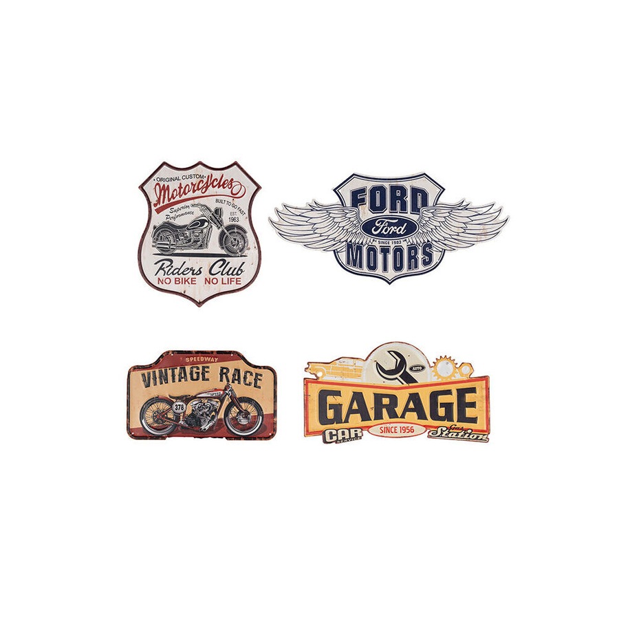 Automotive Car Themed Hanging Wall Art Signs Multicoloured Assorted