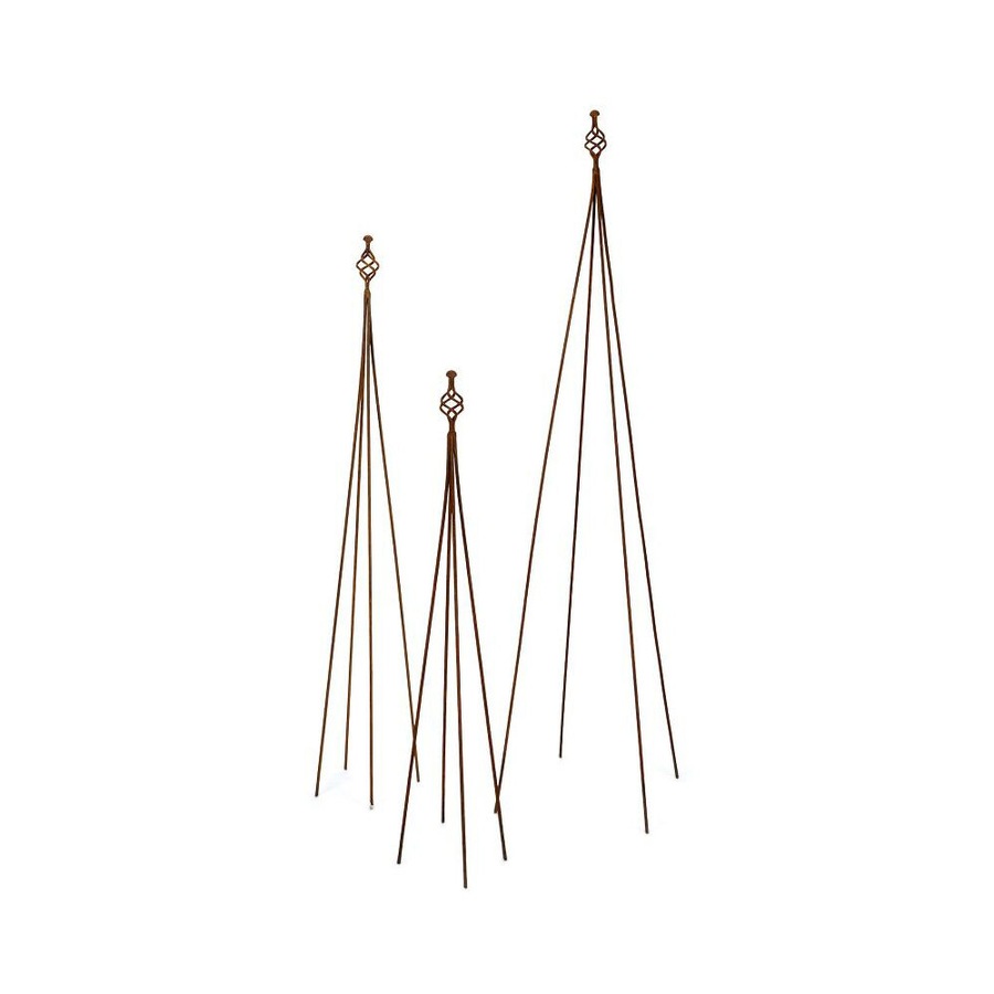 Metal Garden Stake Support Small Plant Support Pole 100cm Rust